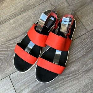 Via Spiga Jaguar Slingback Flat Sandals in Red